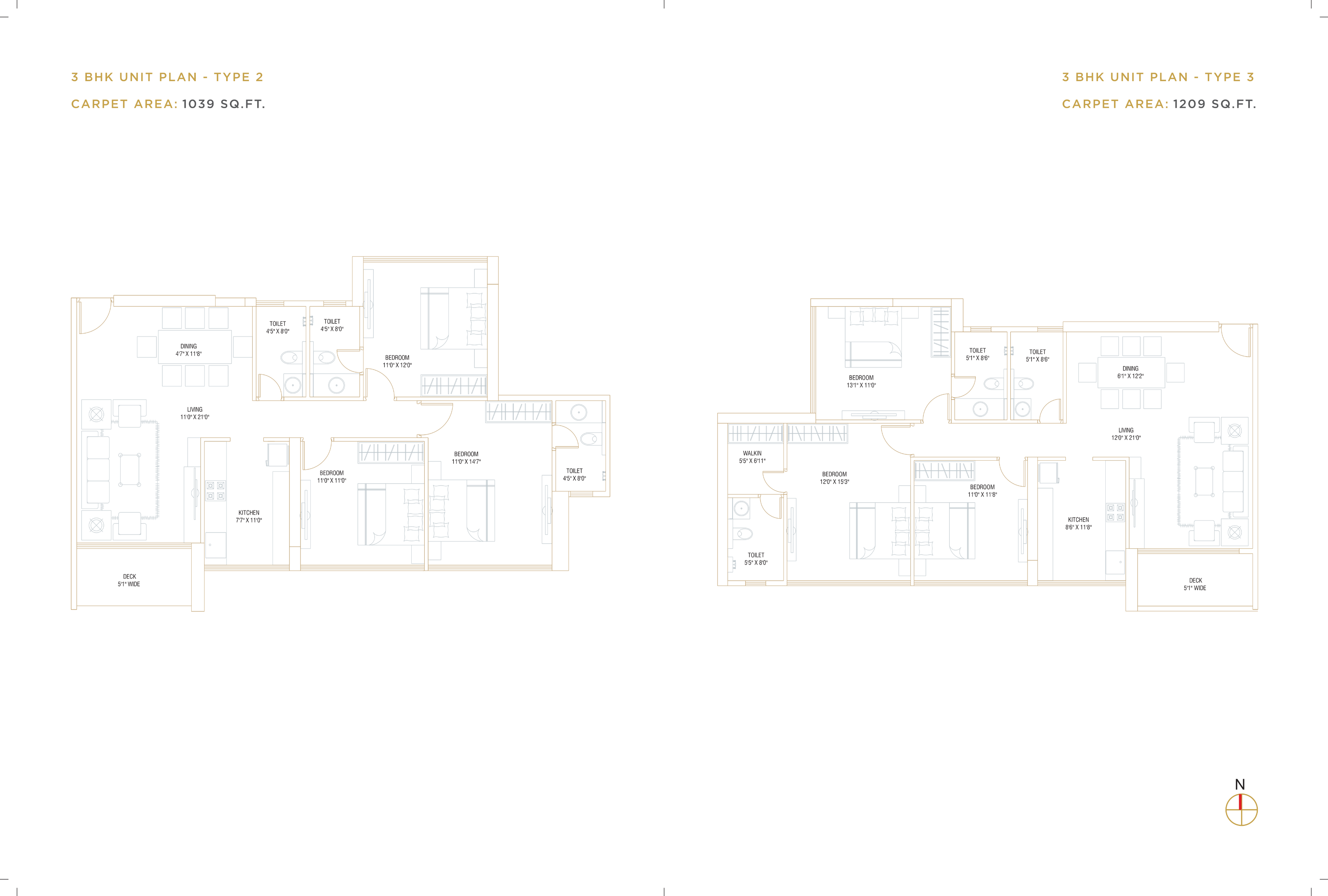 3 BHK Unit Plan